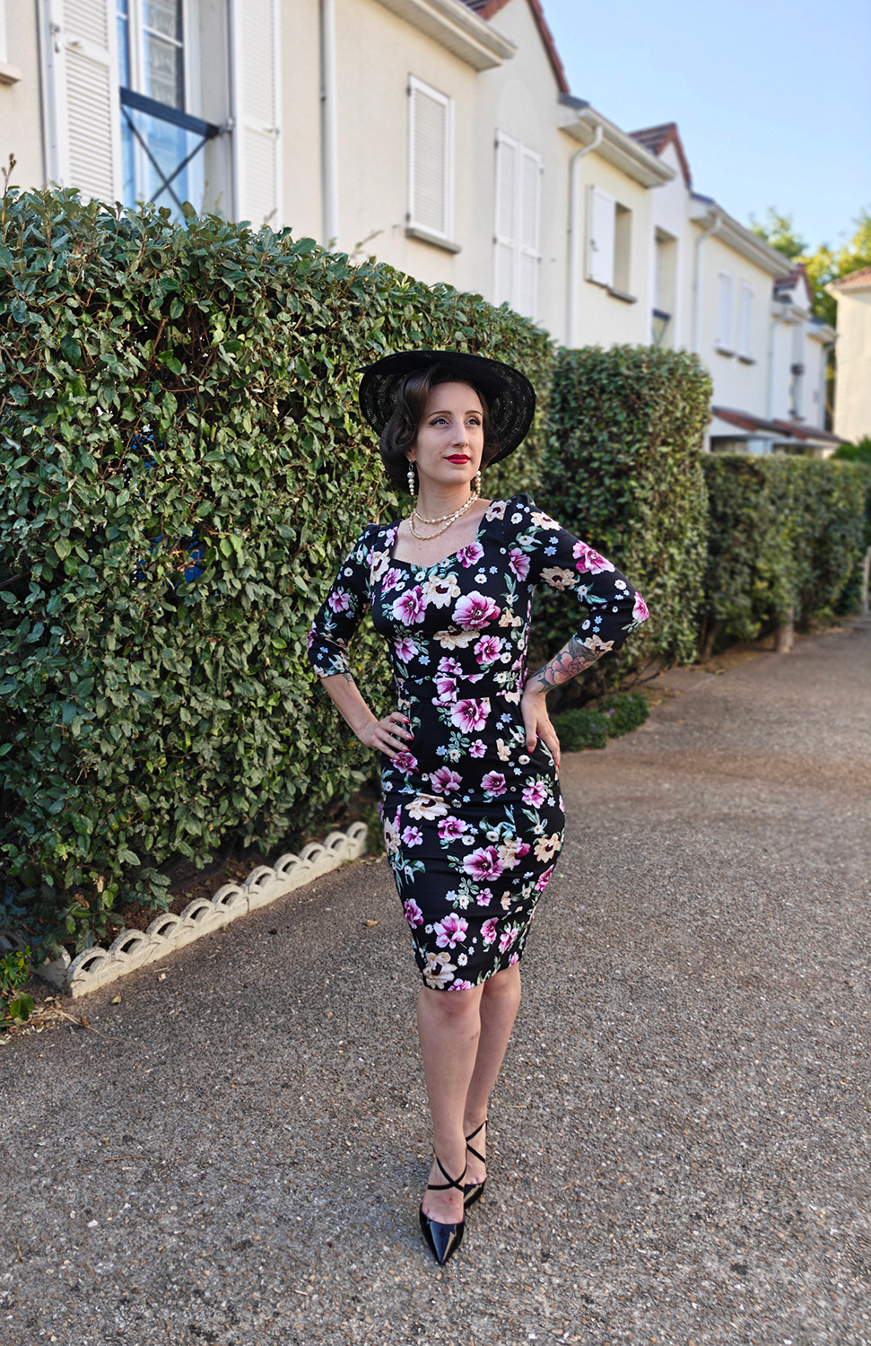 Emily Floral Wiggle Dress
